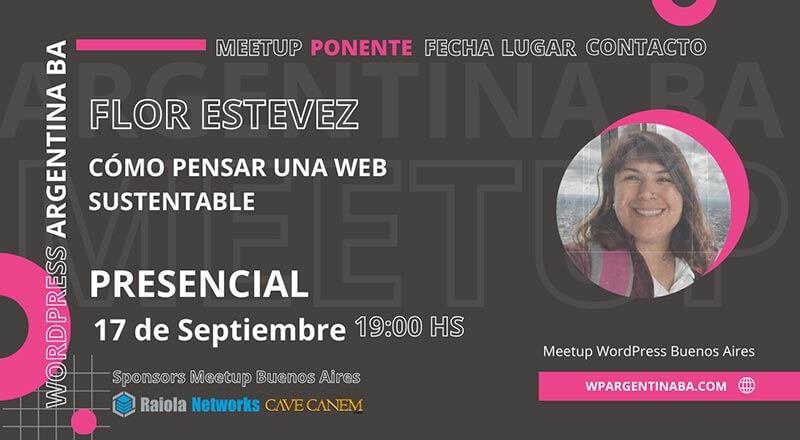 Florencia Estevez en Meetup WordPress BA Septiembre 2025