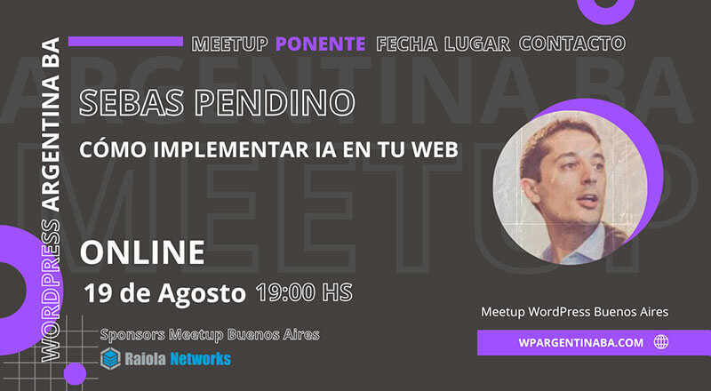 Seba Pendino en Meetup WordPress BA Agosto 2025