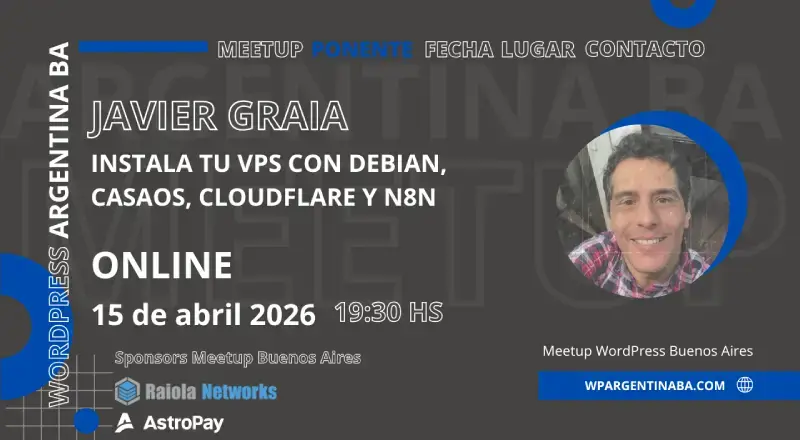Javier Graia en Meetup WordPress Abril 2026