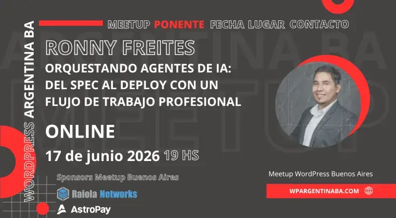 Meetup WordPress Junio 2026 Ronny Freites